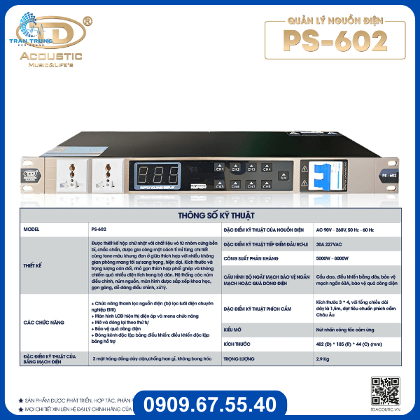 Quản lý nguồn TD Acoustic PS602