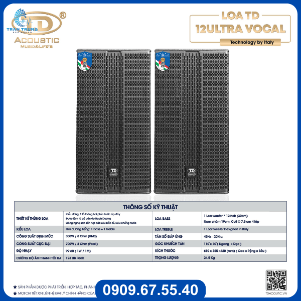 Loa Karaoke TDAcoustic TD12 Ultra Vocals